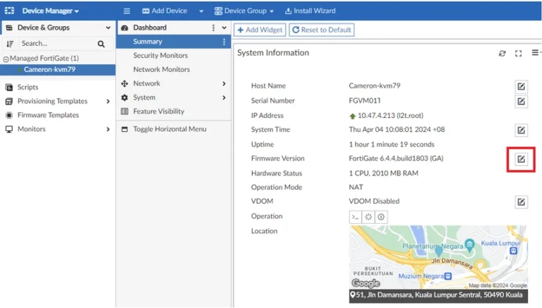 FortiGate Upgrade Path Planning Made Easy in FortiManager - Device Manager
