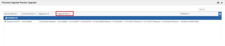 FortiGate Upgrade Path Planning Made Easy in FortiManager - Upgrade Preview