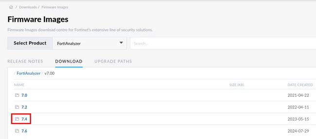 How to Find FortiAnalyzer Images on Support Portal - Select Image