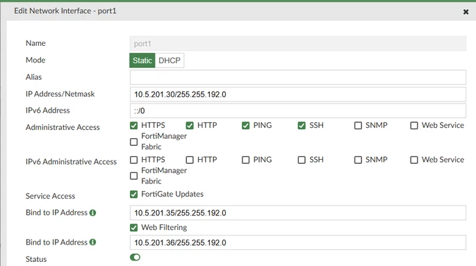 How to Verify FortiGuard Connectivity in FortiManager - Edit Port