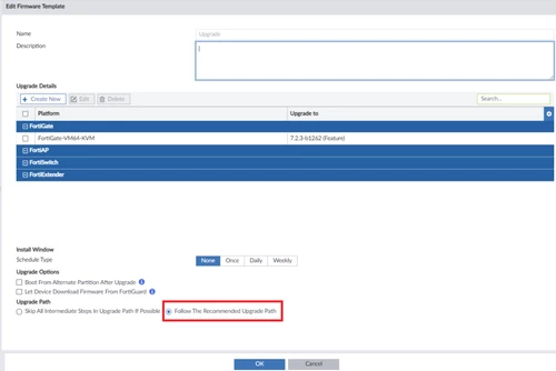 Stop FortiGate Upgrade Failures Now with FortiManager - Select Upgrade Path