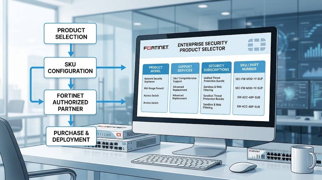 Fortinet Ordering Guide for product selection and SKU information