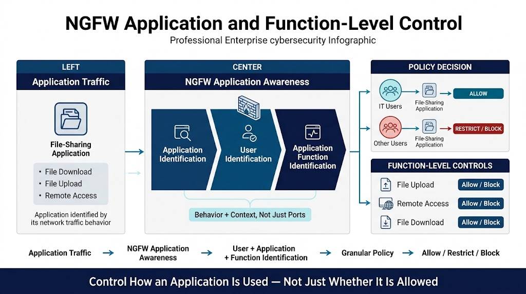 NGFW application and function level control diagram