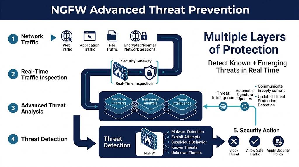 NGFW advanced threat prevention process flow diagram