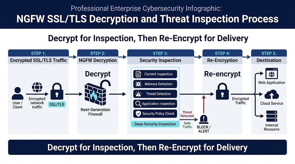 NGFW SSL TLS decryption threat inspection process